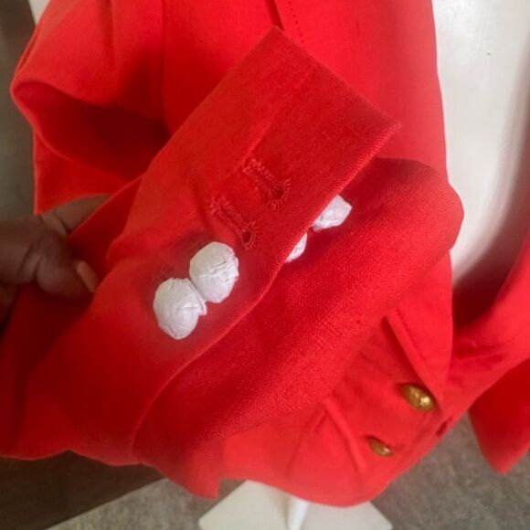 J. Crew Red  Linen Women’s Blazer 2 - Picture 3 of 10